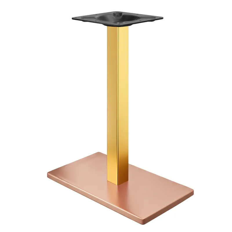Rabatt MADRID | Bistro Stehtischgestell | Kupfer/Gold | Höhe: 105 cm | Säule: 8 x 8 cm | Bodenplatte: 40 x 70 cm