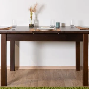 Ausziehbarer Esstisch Kiefer Vollholz Junco 236D, Walnussfarben, 90 x 140 / 175 cm, eckiger Tisch, besonders robust und stabil, bietet viel Ablagefläche Wochenendangebot