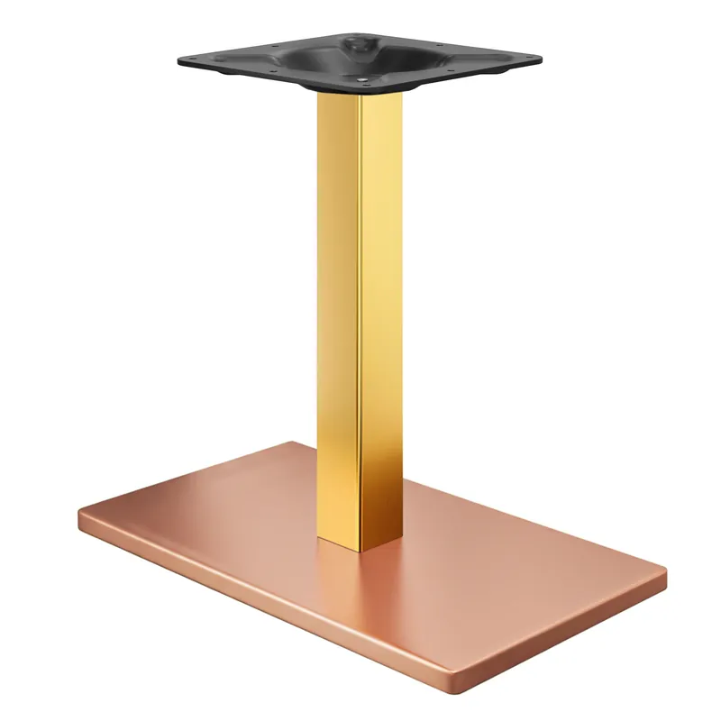 Schnäppchen MADRID | Bistro Tischgestell | Kupfer/Gold | Höhe: 71 cm | Säule: 8 x 8 cm | Bodenplatte: 40 x 70 cm
