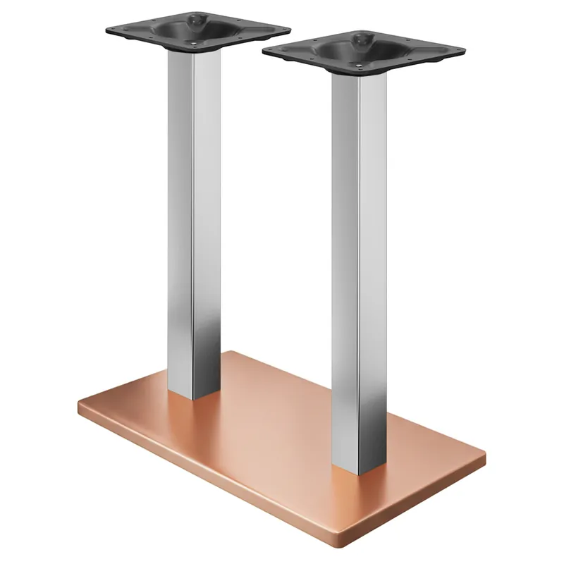 Solange Der Vorrat Reicht MADRID | Bistro Doppel Stehtischgestell | Kupfer/Edelstahl | Höhe: 105 cm | Säule: 8 x 8 cm | Bodenplatte: 40 x 70 cm
