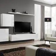 Anbauwand Wohnwand Wohnzimmer Schrankwand SWITCH V mit Hochglanz PVC und Push Click Jetzt Kaufen