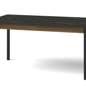 Esstisch ausziehbar Mairenke 14, Farbe: Walnuss / Schwarz matt - Abmessungen: 160-240 x 90 cm (B x T) Sonderangebot