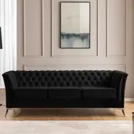 Zertifiziert Whitby - Chesterfield Luxus 3-Sitzer Sofa aus Samt mit silbernen Füßen