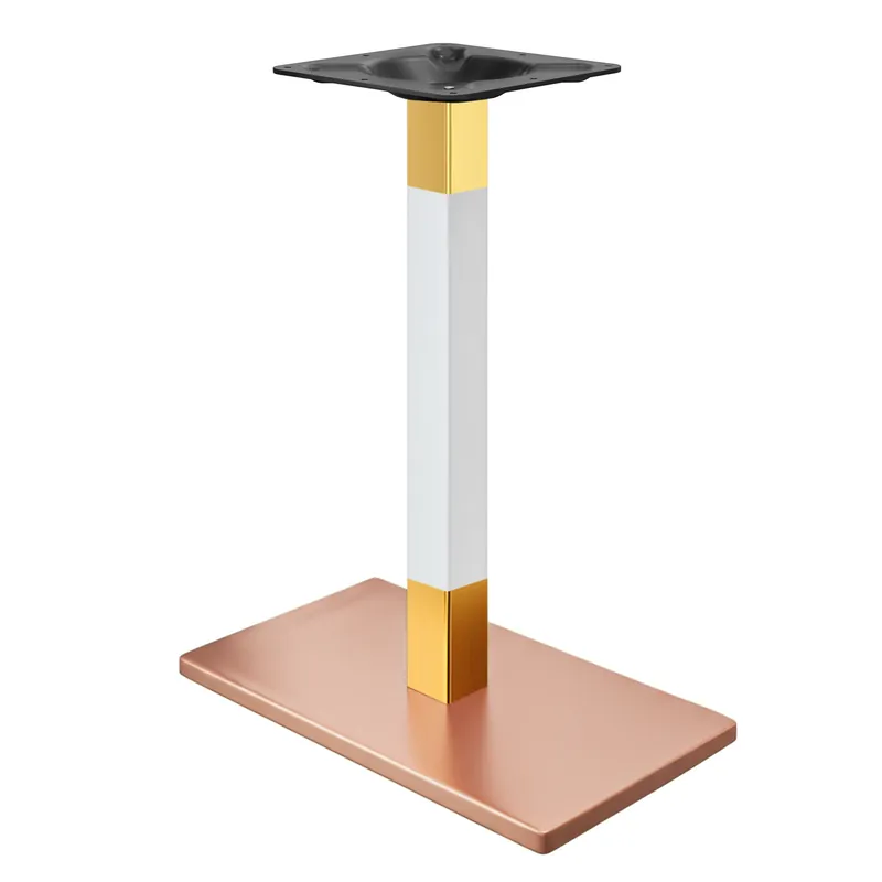 Jetzt Kaufen MADRID | Bistro Stehtischgestell | Kupfer/Weiß/Gold | Höhe: 104 cm | Säule: 6 x 6 cm | Bodenplatte: 40 x 70 cm