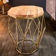 Abverkauf Exklusiver Beistelltisch BIJOUX ca.50cm natur Akazie Pflanzsäule