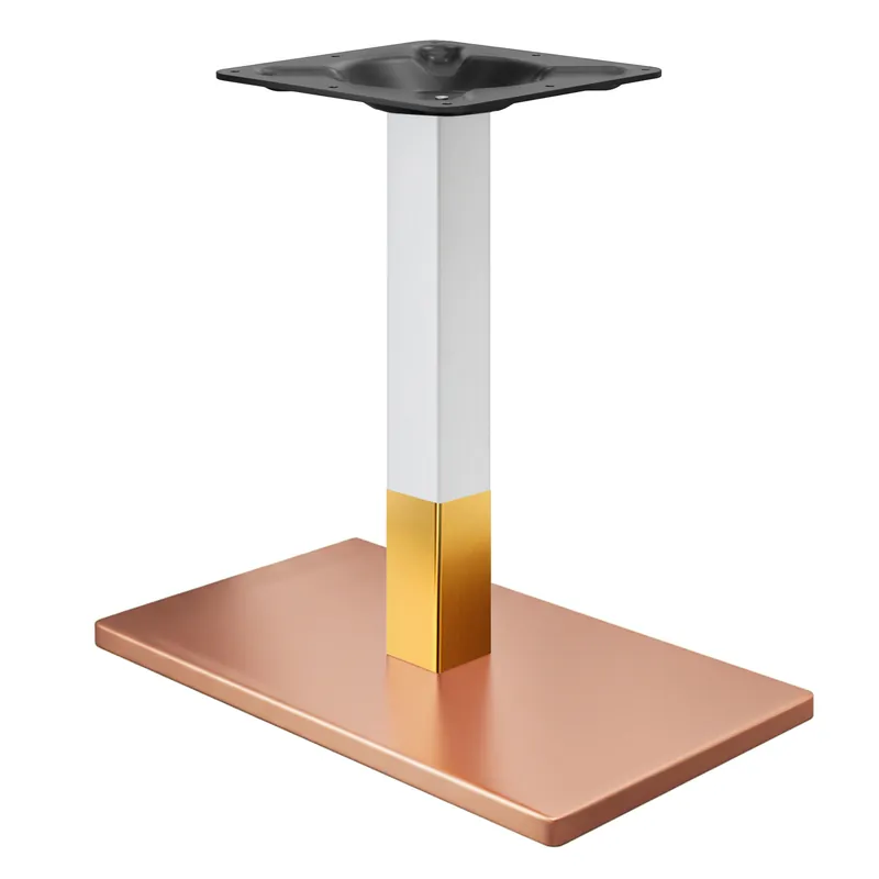 Versand Am Gleichen Tag MADRID | Bistro Tischgestell | Kupfer/Weiß/Gold | Höhe: 72 cm | Säule: 6 x 6 cm | Bodenplatte: 40 x 70 cm