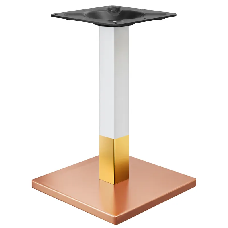 MADRID | Bistro Tischgestell | Kupfer/Weiß/Gold | Höhe: 71 cm | Säule: 6 x 6 cm | Bodenplatte: 50 x 50 cm Gratis Versand