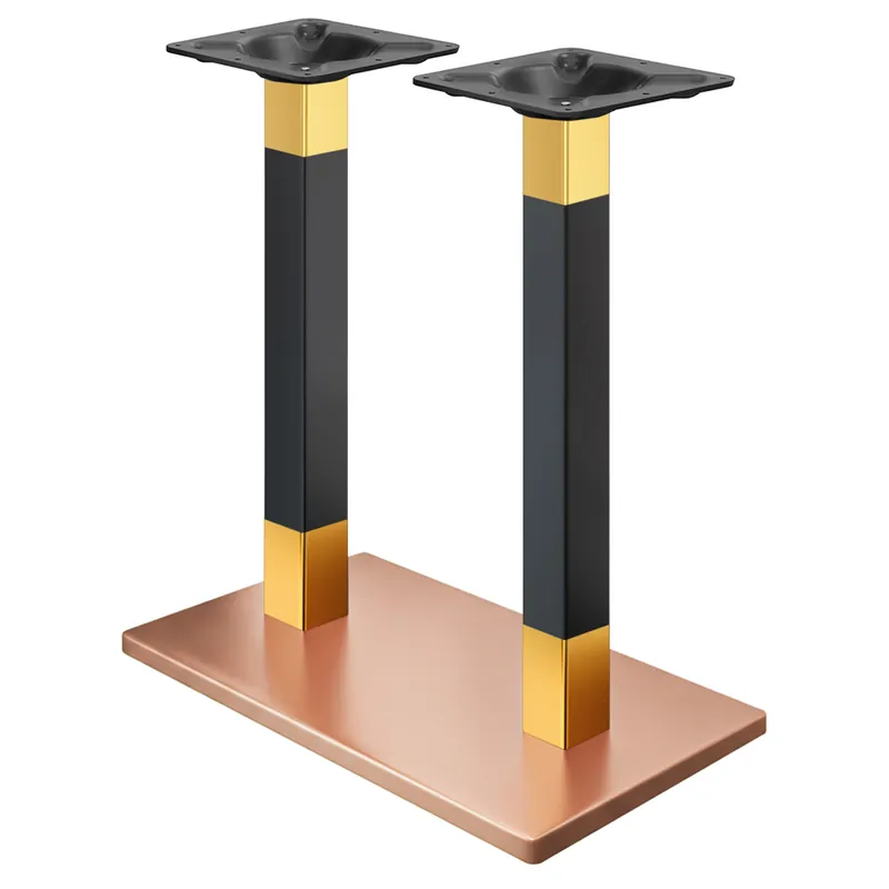 Finale Aktion MADRID | Bistro Doppel Stehtischgestell | Kupfer/Gold/Schwarz | Höhe: 105 cm | Säule: 6 x 6 cm | Bodenplatte: 40 x 70 cm