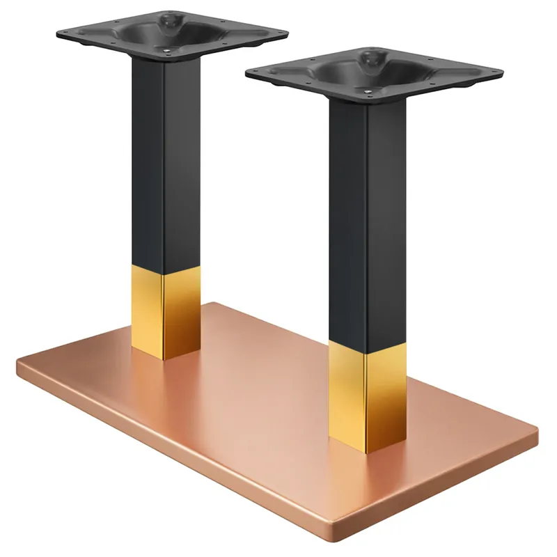 Meistverkauft MADRID | Bistro Doppel Tischgestell | Kupfer/Gold/Schwarz | Höhe: 72 cm | Säule: 6 x 6 cm | Bodenplatte: 40 x 70 cm