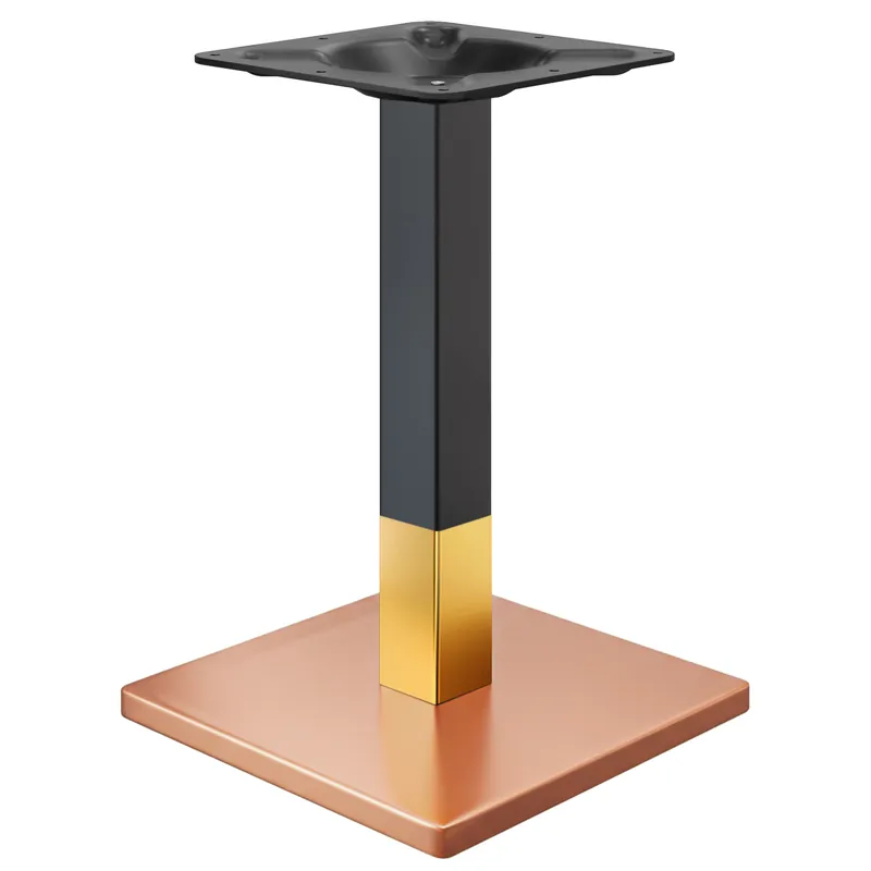 Heißes Angebot MADRID | Bistro Tischgestell | Kupfer/Gold/Schwarz | Höhe: 72 cm | Säule: 6 x 6 cm | Bodenplatte: 50 x 50 cm