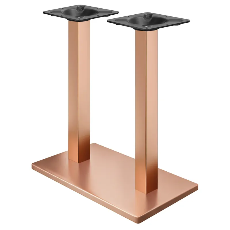 Jetzt Kaufen MADRID | Bistro Doppel Stehtischgestell | Kupfer | Höhe: 105 cm | Säule: 6 x 6 cm | Bodenplatte: 40 x 70 cm