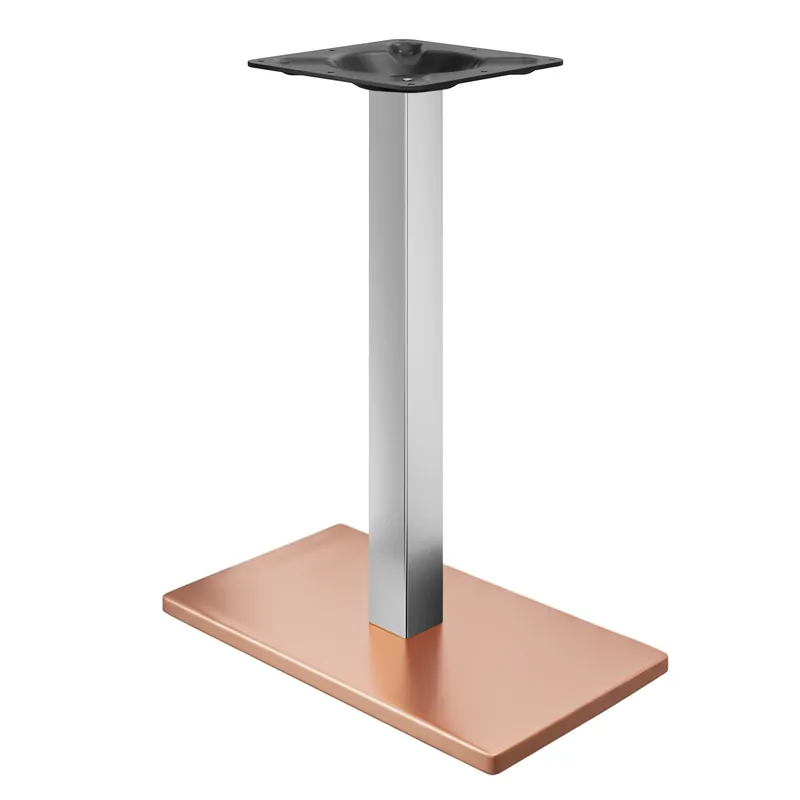 Direkt Vom Hersteller MADRID | Bistro Stehtischgestell | Kupfer/Edelstahl | Höhe: 104 cm | Säule: 6 x 6 cm | Bodenplatte: 40 x 70 cm