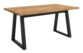 Esstisch Merosina 12 mit dunklen Beinen und schöner Maserung, Eiche Wotan / Mattschwarz, 160 x 90 cm, gut kombinierbar, passt in jedes Esszimmer Nur Für Kurze Zeit