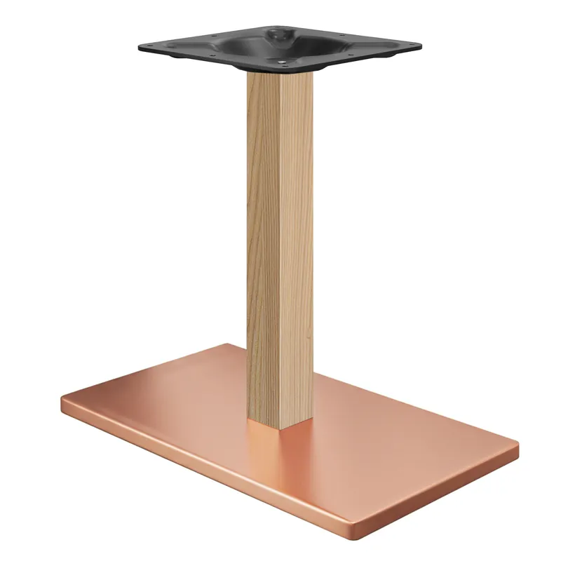 Online Kaufen MADRID | Bistro Tischgestell | Kupfer/Eiche | Höhe: 72 cm | Säule: 6 x 6 cm | Bodenplatte: 40 x 70 cm