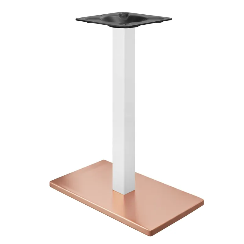 Bestseller MADRID | Bistro Stehtischgestell | Kupfer/Weiß | Höhe: 105 cm | Säule: 6 x 6 cm | Bodenplatte: 40 x 70 cm