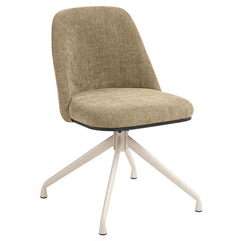 TINA | Hotel Stuhl | Textil/Stoff | Taupe | Gestell: Weiß | Drehfunktion Meistverkauft