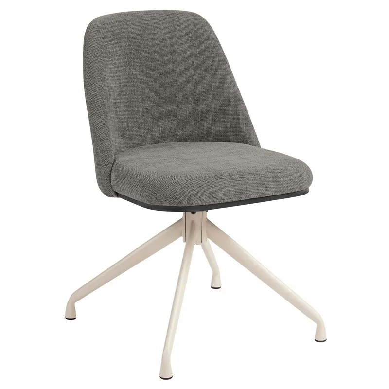 TINA | Hotel Stuhl | Textil/Stoff | Grau | Gestell: Weiß | Drehfunktion Top-Seller