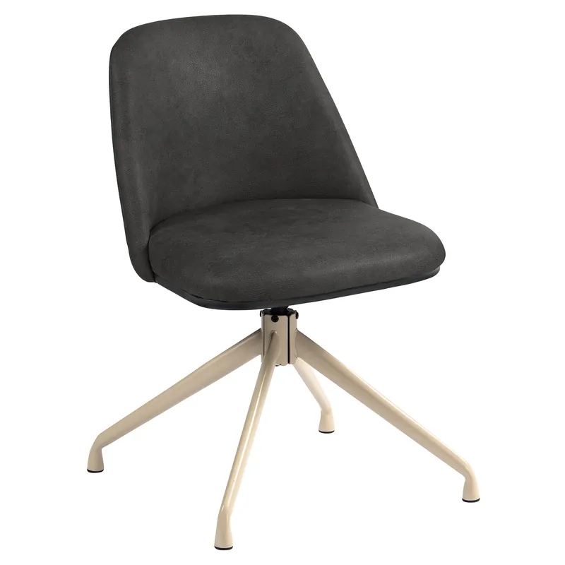 Aktuell TINA | Hotel Stuhl | Leder | Schwarz | Gestell: Weiß | Drehfunktion