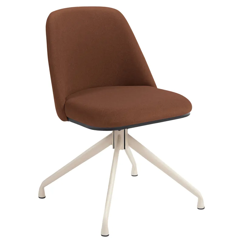 Aktuell TINA | Hotel Stuhl | Samt | Rot Bronze | Gestell: Weiß | Drehfunktion