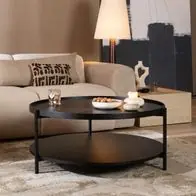 Zertifiziert Bronx71 Couchtisch Rio rund Ø 90 cm Eiche schwarz