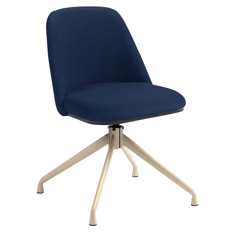 TINA | Hotel Stuhl | Samt | Blau | Gestell: Weiß | Drehfunktion Kostenloser Versand