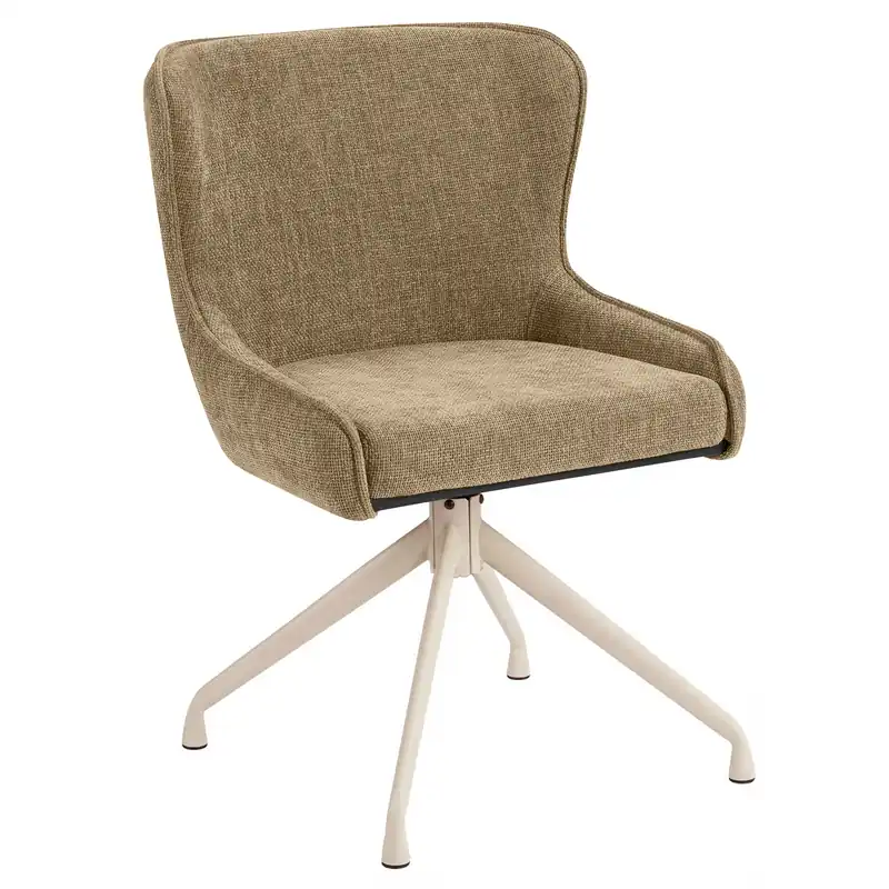 JULIUS | Hotel Stuhl | Textil/Stoff | Taupe | Gestell: Weiß | Drehfunktion Super-Preis