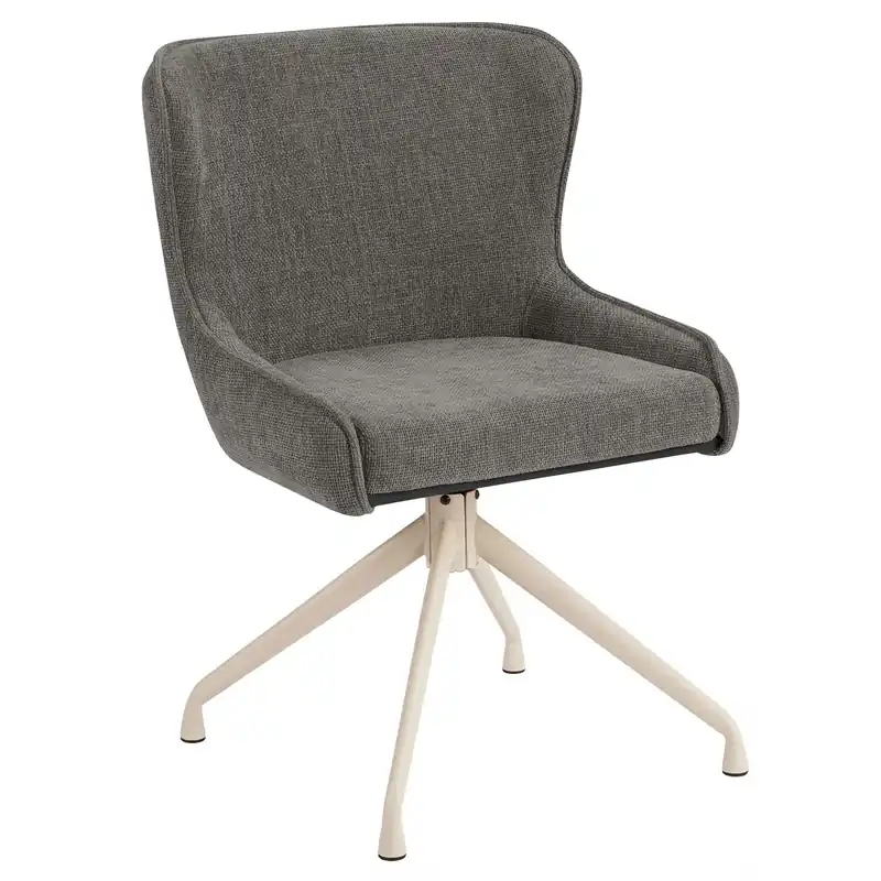 JULIUS | Hotel Stuhl | Textil/Stoff | Grau | Gestell: Weiß | Drehfunktion Kostenloser Rückversand