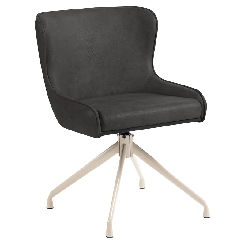 JULIUS | Hotel Stuhl | Leder | Schwarz | Gestell: Weiß | Drehfunktion Kostenfreie Lieferung