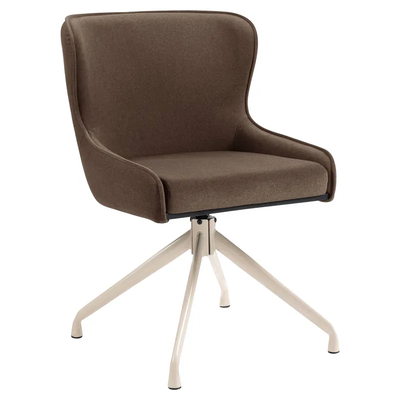 Letzte Chance JULIUS | Hotel Stuhl | Samt | Braun | Gestell: Weiß | Drehfunktion