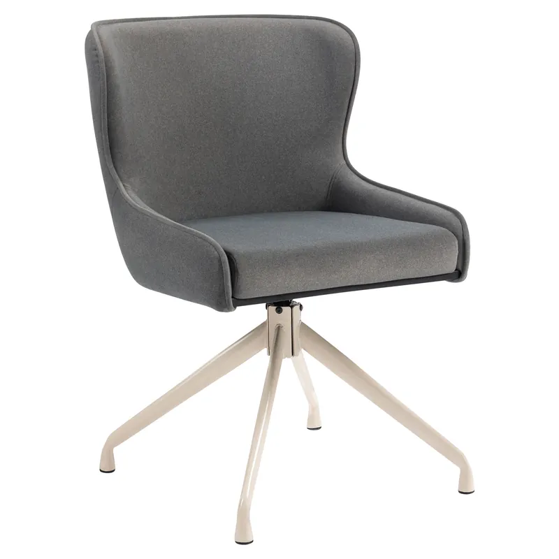 Billig JULIUS | Hotel Stuhl | Samt | Grau | Gestell: Weiß | Drehfunktion