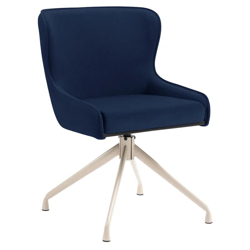 JULIUS | Hotel Stuhl | Samt | Blau | Gestell: Weiß | Drehfunktion Jetzt Bestellen