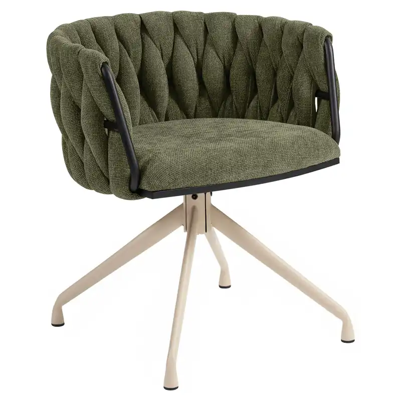 MARIS | Hotel Stuhl | Textil/Stoff | Grün | Gestell: Weiß | Drehfunktion Preis Gesenkt