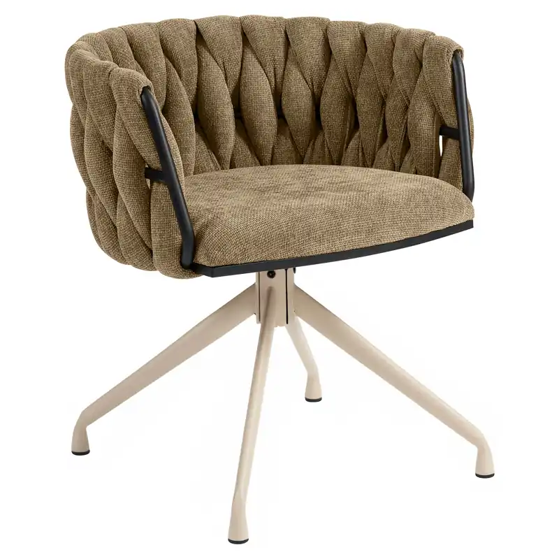 Sonderaktion MARIS | Hotel Stuhl | Textil/Stoff | Taupe | Gestell: Weiß | Drehfunktion