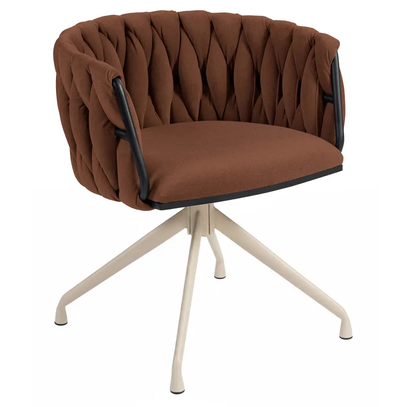 Schnäppchen MARIS | Hotel Stuhl | Samt | Rot Bronze | Gestell: Weiß | Drehfunktion