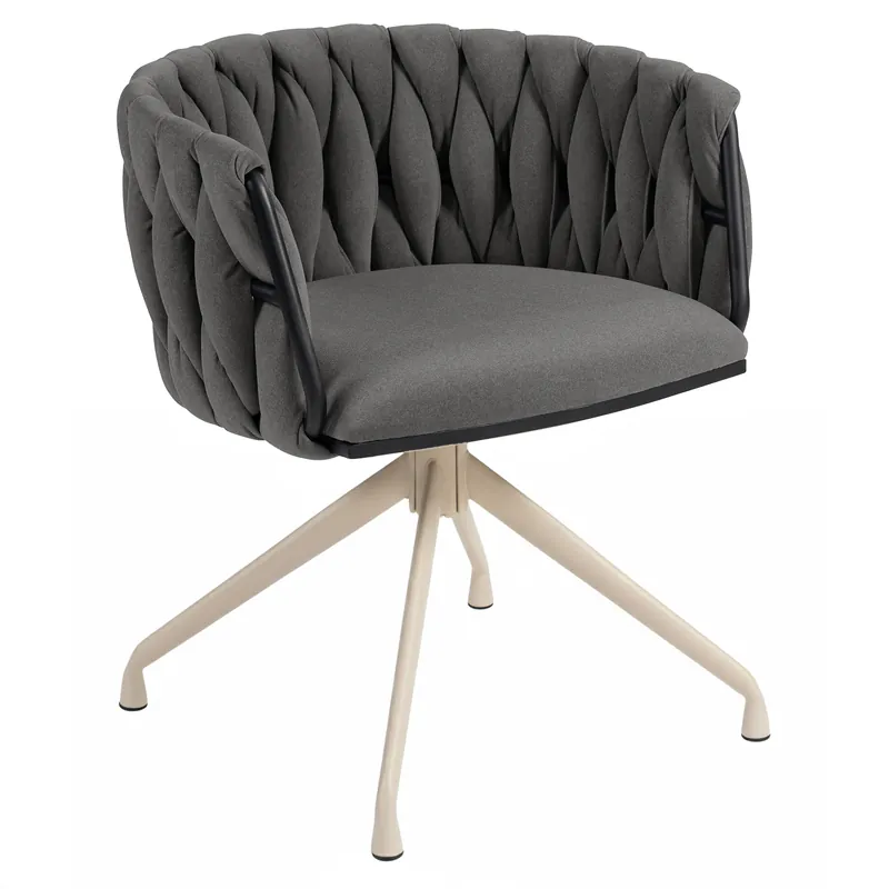 Direkt Vom Hersteller MARIS | Hotel Stuhl | Samt | Grau | Gestell: Weiß | Drehfunktion