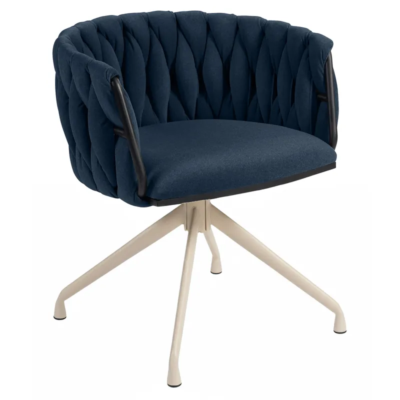 Top-Angebot MARIS | Hotel Stuhl | Samt | Blau | Gestell: Weiß | Drehfunktion