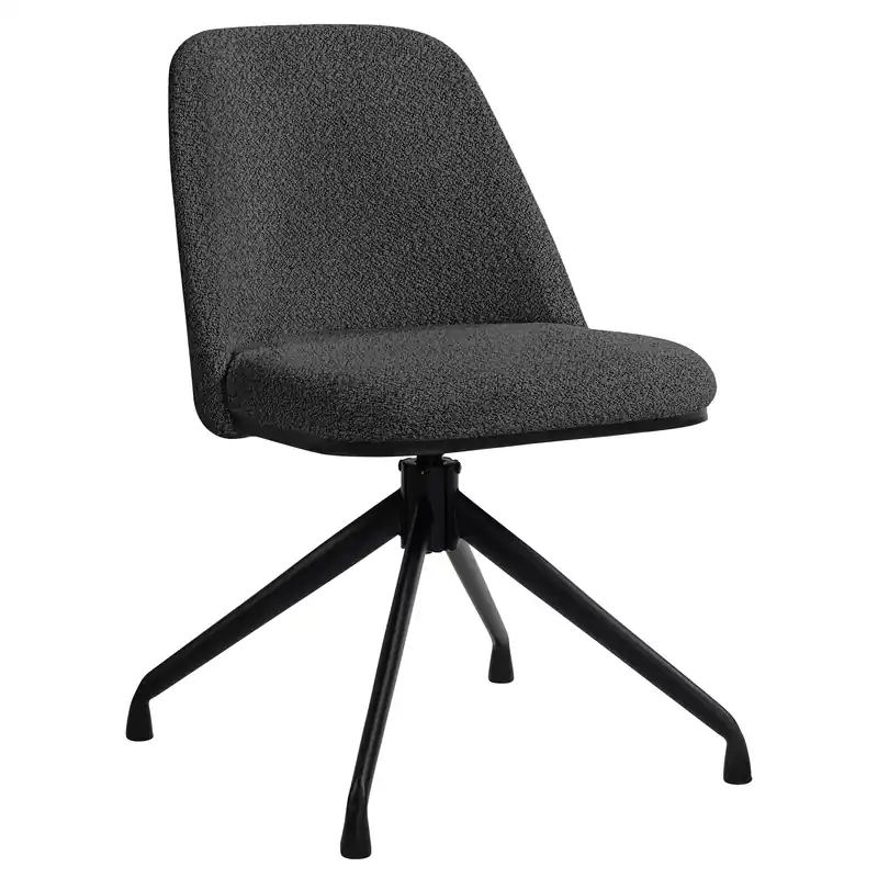 TINA | Hotel Stuhl | Teddystoff | Dunkel Grau | Drehfunktion Bestseller