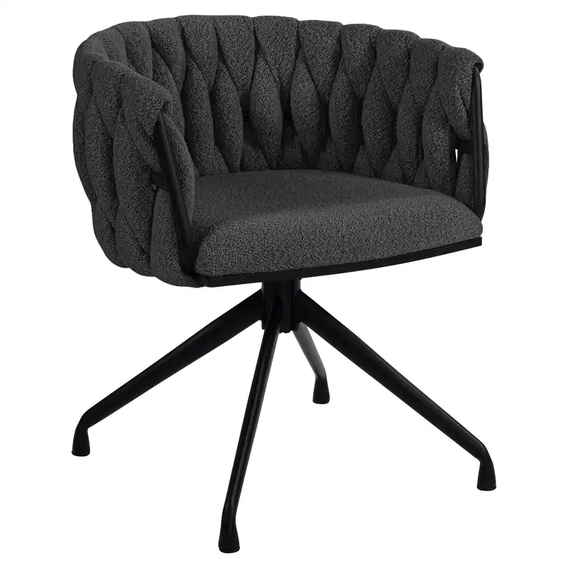 MARIS | Hotel Stuhl | Teddystoff | Dunkel Grau | Drehfunktion Markenprodukt