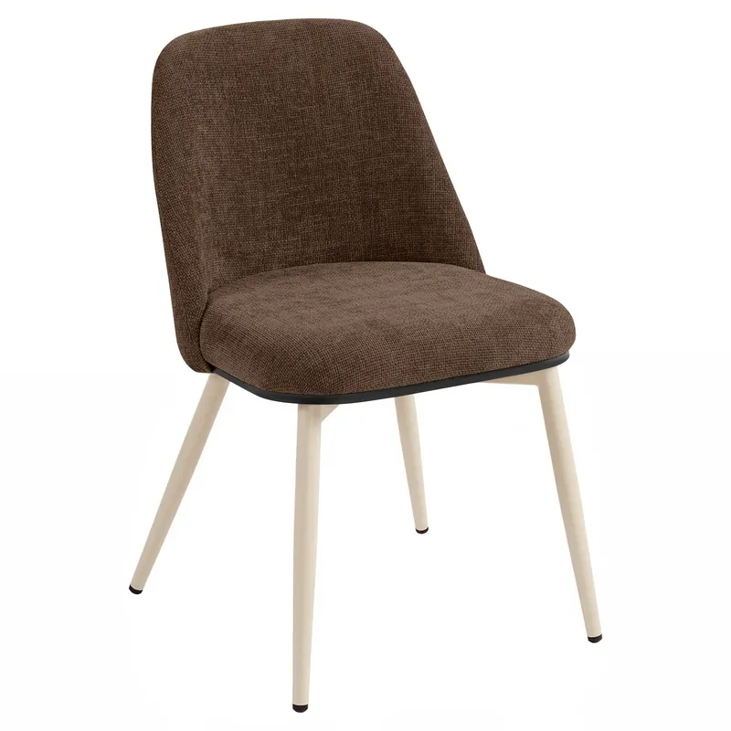 Preiswert TINA | Hotel Stuhl | Textil/Stoff | Braun | Gestell: Weiß