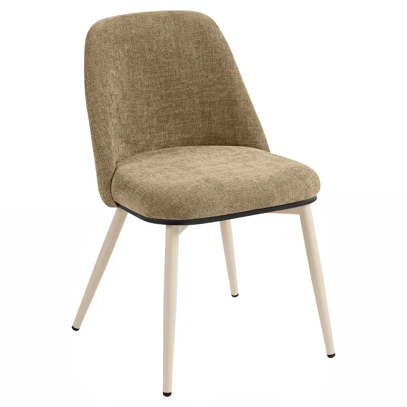 Schnäppchen TINA | Hotel Stuhl | Textil/Stoff | Taupe | Gestell: Weiß