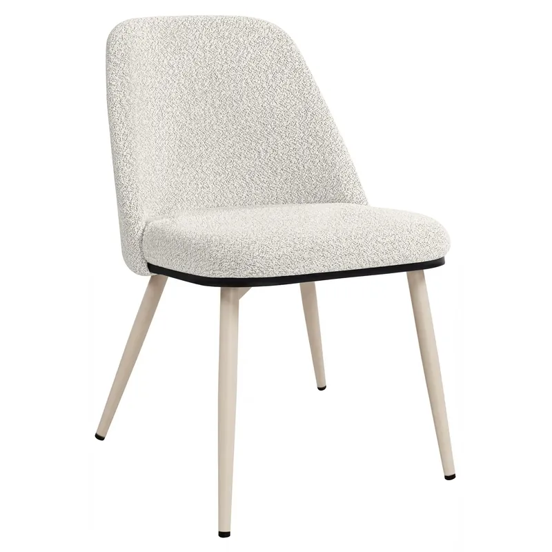 Neuheit TINA | Hotel Stuhl | Teddystoff | Creme | Gestell: Weiß