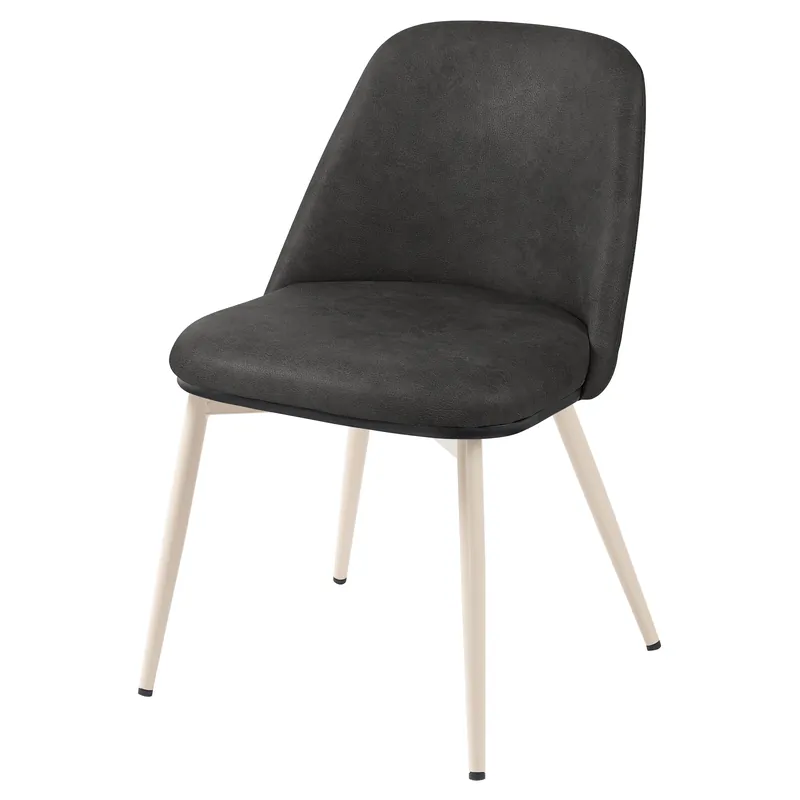 Bestseller TINA | Hotel Stuhl | Leder | Schwarz | Gestell: Weiß