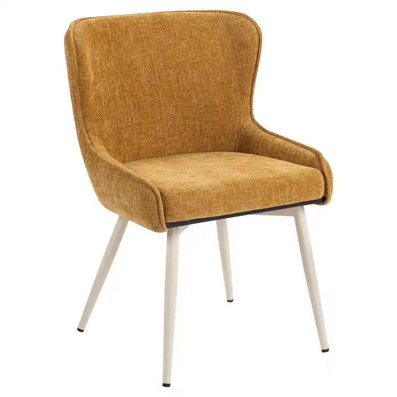 JULIUS | Hotel Stuhl | Textil/Stoff | Honig Braun | Gestell: Weiß Neu