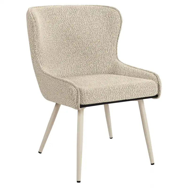 JULIUS | Hotel Stuhl | Teddystoff | Beige | Gestell: Weiß Markenprodukt