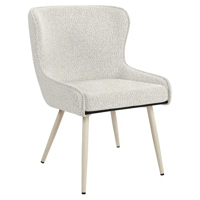 Expressversand JULIUS | Hotel Stuhl | Teddystoff | Creme | Gestell: Weiß