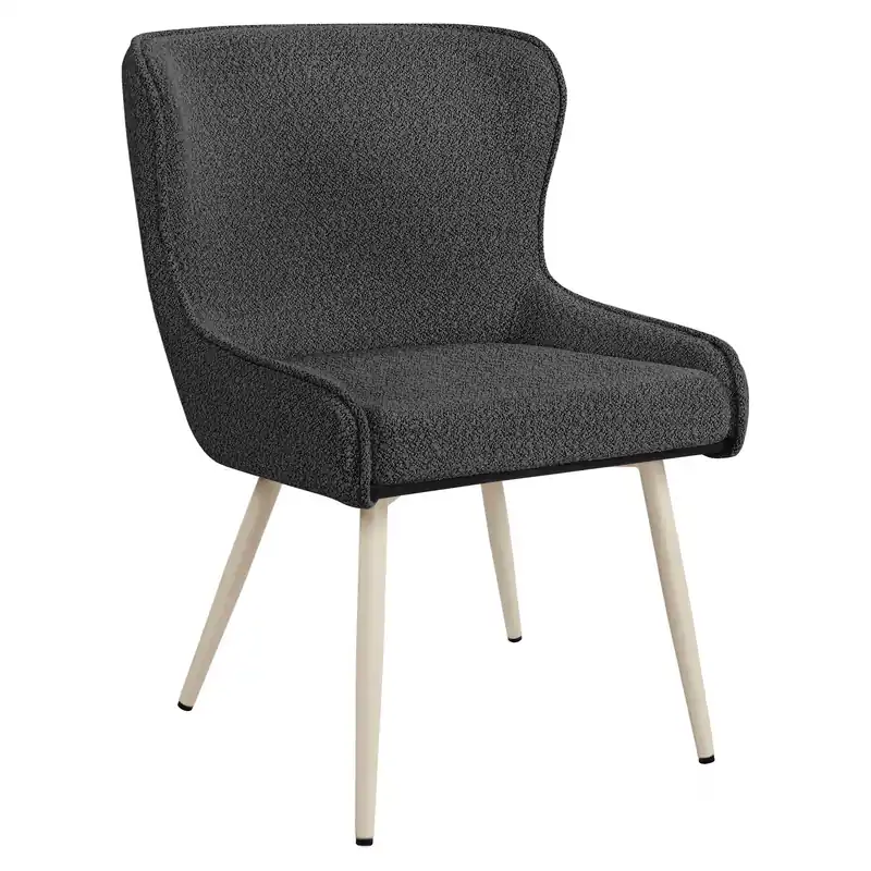 JULIUS | Hotel Stuhl | Teddystoff | Dunkel Grau | Gestell: Weiß Neue Kollektion