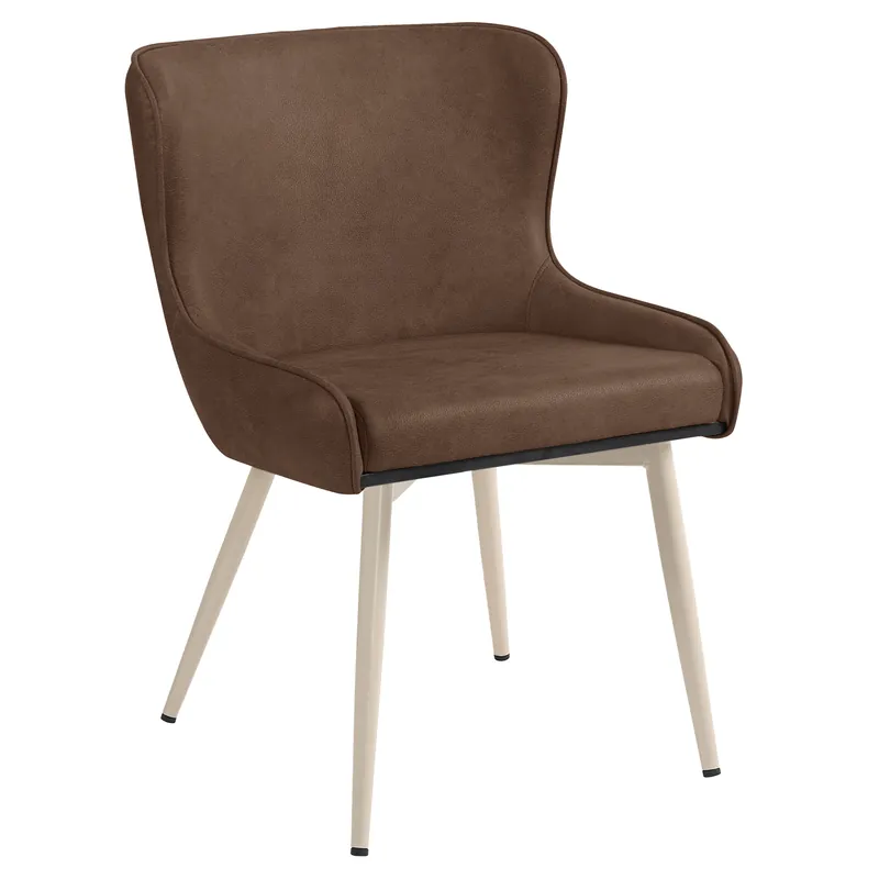 Preisreduziert JULIUS | Hotel Stuhl | Leder | Braun | Gestell: Weiß