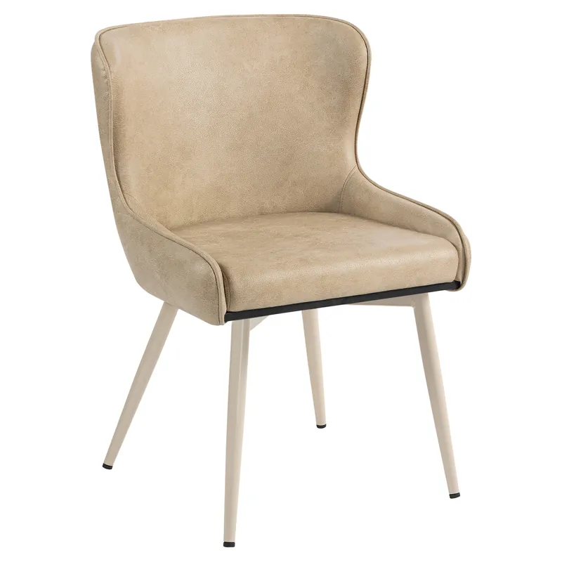 JULIUS | Hotel Stuhl | Leder | Beige | Gestell: Weiß Bestseller