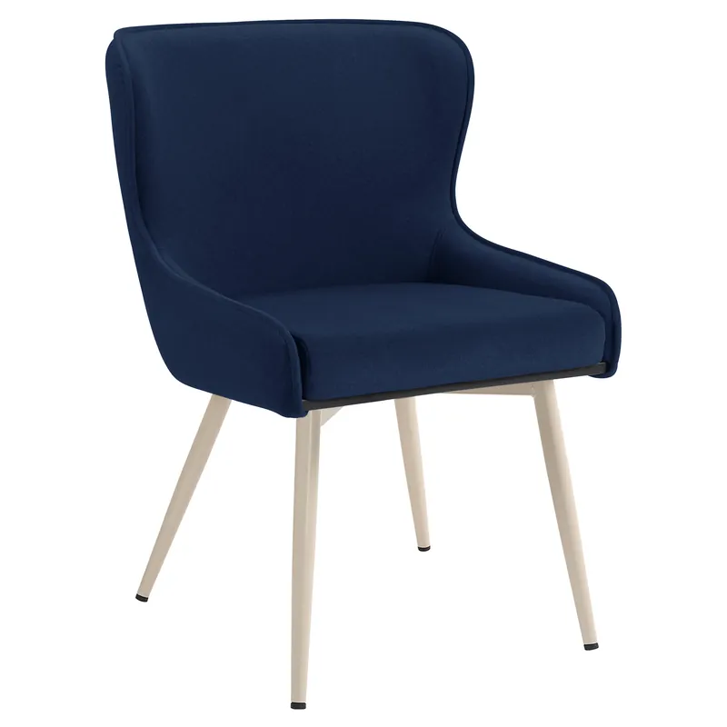 JULIUS | Hotel Stuhl | Samt | Blau | Gestell: Weiß Jetzt Kaufen