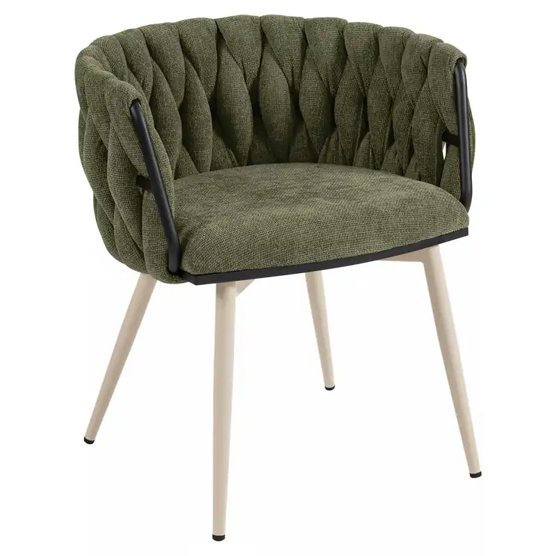 Kostenfreie Lieferung MARIS | Hotel Stuhl | Textil/Stoff | Grün | Gestell: Weiß